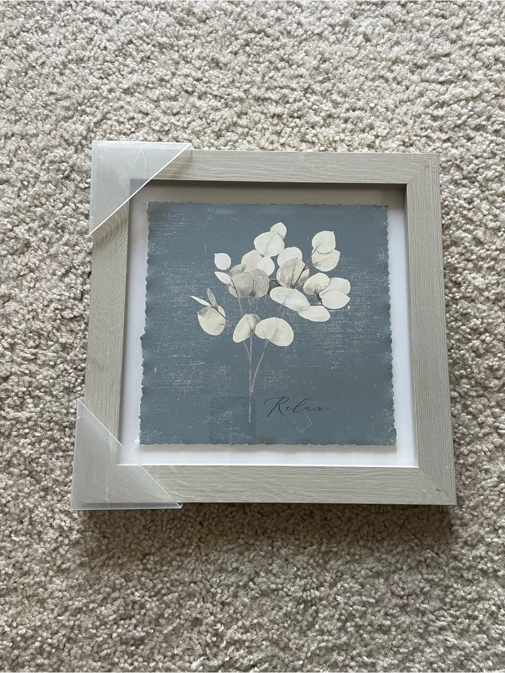 Relax Botanical Wall Art in Gray and Cream
